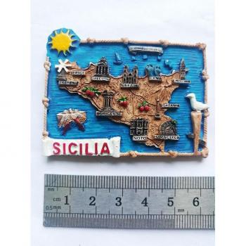 Pegatina de Mapa Siciliano en Resina