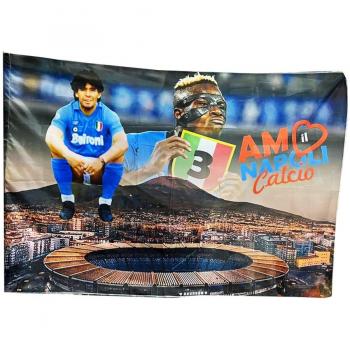 Bandiera Napoli Campione Italia 3 Scudetti 90x140 cm