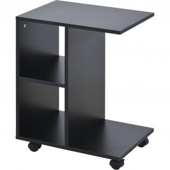 HOMCOM Standtisch „C‑Form“ – Schwarzer Kaffeetisch, 45 × 