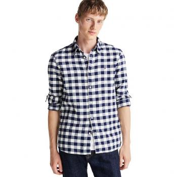 TOMMY HILFIGER BRUSHED GINGHAM SF SHIRT, Herren, XL, ivory/carbon navy