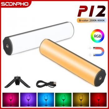 Soonpho P12 RGB LED Lichtstock 2500K-9000K CRI95 für Handheld Fotografie