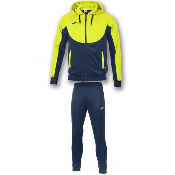 Joma Ensemble de Sport Capuche Unisexe 3XS Bleu Marine/Jaune Fluo