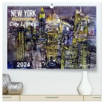 Premium Wandkalender 2024 New York Citylights