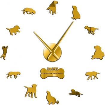 Horloge 3D Auto-Adhésive Chien Labrador