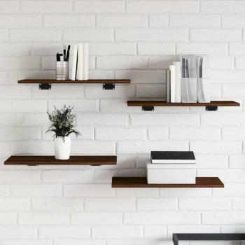 VidaXL 4 pcs Wall Shelves Brown Oak 60x30x1.5 cm Engineered Wood
