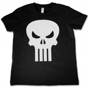 Official Marvel Punisher Skull T-Shirt for Boys & Girls, 5/6 Years – Black