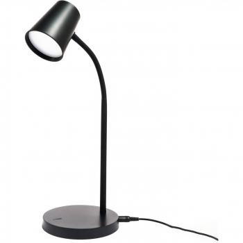 Lampe d'appoint LED Ailina, noire, pied rond