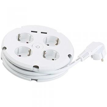 Multiprise 4 prises avec interrupteur et ports USB