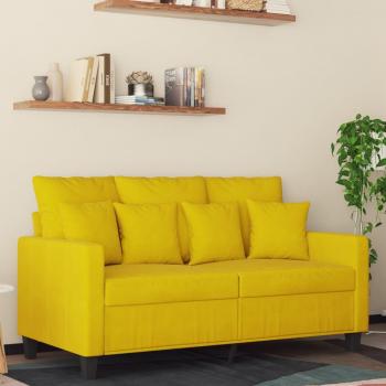 VidaXL Gelbes Samt-Sofa 120 cm