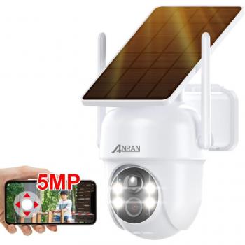 2K Solar Security Camera with Spotlight & Siren