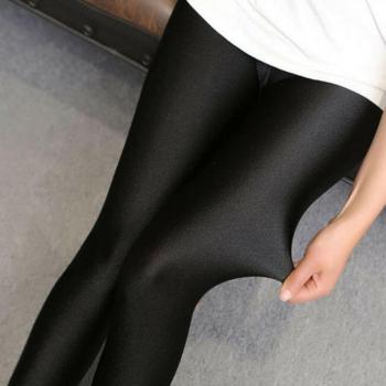 Plus Size High Waist Shiny Black Faux Leather Leggings