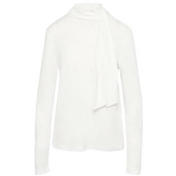 S.OLIVER Damen Modalmix Longsleeve mit Elastik und Knoten