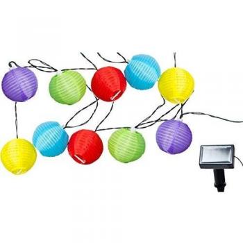 Solar Lichterkette mit 10 bunten LED Lampions