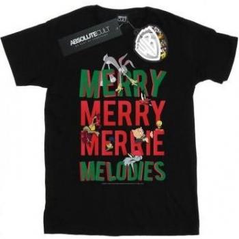 Looney Tunes Men's Merry Merrie Melodies T-Shirt L black