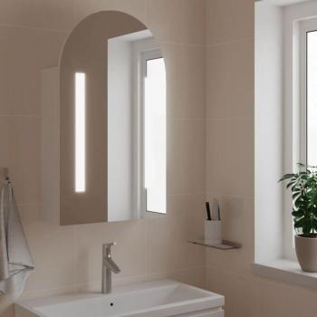 Cabina di Riflessi Prolenta Premium: Armadietto Bagno con Specchio LED Arciforme