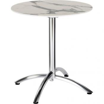 BEST Klapptisch Firenze 70cm Ø rund silber/Marmor