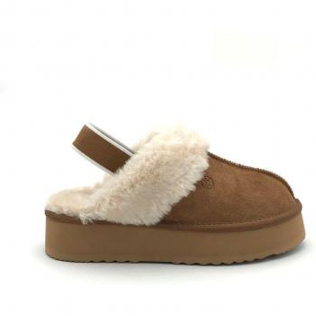 Zuecos de piel con plataforma para mujer Kelara
