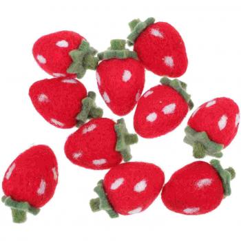 10pcs Strawberry Shaped Felt Craft Supplies