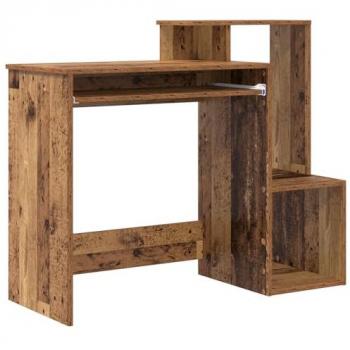 Bureau de bureau en bois d'ingénierie couleur brun ancien – taille standard