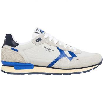 Pepe Jeans Uomo PMS40033 Sneakers Brit Fly in Pelle Bianca 44 – Design “Classic White”