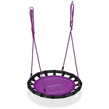 Purple Round Nest Swing, Adjustable Height, Ø 80 cm, For Children and Adults, Up to 100 kg