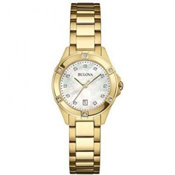 Bulova 97W100 – Montre Dorée Analogique à Bracelet en Acier Inoxydable