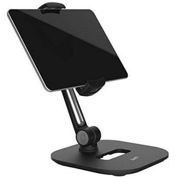 Black Adjustable Tablet Clamp – Supports iPad 1–4, Air, Pro, Samsung, Kindle