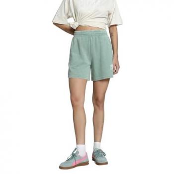 PUMA CLASS Washed Shorts 5 für Damen in Hellgrün