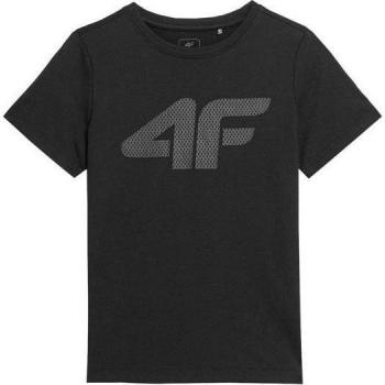 4F Melange Kurzarm-T-Shirt für Kinder in Schwarz