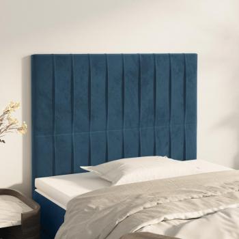 Samt-Kopfteile 2er Set Dunkelblau 90x5x78/88 cm