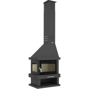 Cheminée d'angle FM 11kW vitrée à gauche