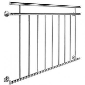 Robustes Stabgeländer aus Edelstahl für französische Balkone – 90 × 128 cm