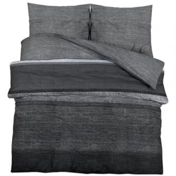 Dark Grey Cotton Duvet Cover Set 140x200 cm