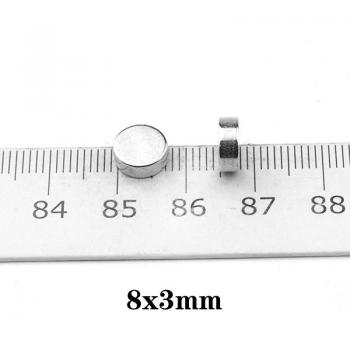Imanes de tierras raras 8x3mm