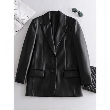 Manteau tendance en cuir synthétique