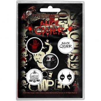 Pin's Alice Cooper Yeux (Ensemble de 5) Taille Unique blanc/noir