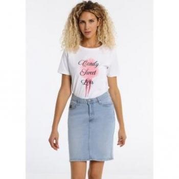 Falda Lois Jeans Azul Descolorado de Talla Variable