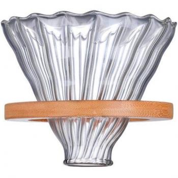 Wooden Stand V60 Glass Coffee Dripper