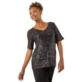 Tunique élégante en sequins noirs Roman