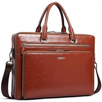 BOSTANTEN Sac à Bandoulière Porte Documents en Cuir Véritable