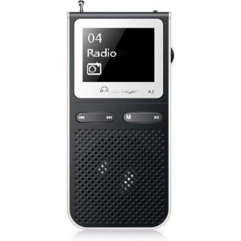 IQQ HiFi MP3 Musikspieler mit Lautsprecher, 8GB, 100 Stunden Wiedergabezeit, integriertes FM-Radio, erweiterbar bis 128GB, tragbarer Player
