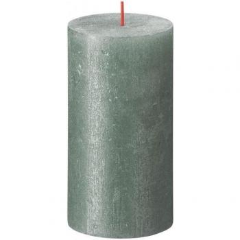 Türkisfarbene Rustik Stumpenkerze 13 cm