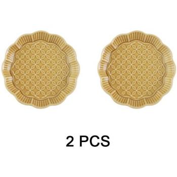 MUZITY Embossed Ceramic Snack Plate 6 Inch
