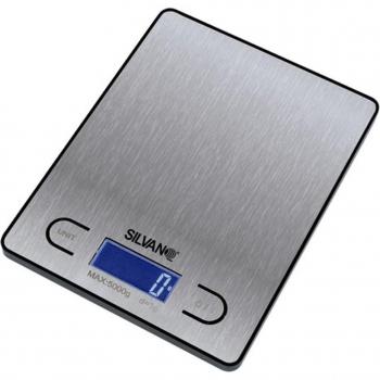 Báscula Digital de Cocina Acero Inoxidable “Silvano” – 34‑SL‑BCAI‑667, LCD, 1 g