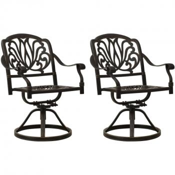 Set di 2 Sedie da Giardino Girevoli in Alluminio Bronzo
