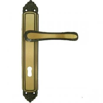 Maniglia Giglio 8x7 cm in ottone patinato