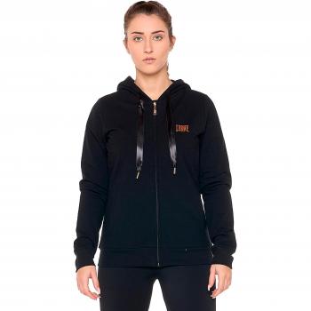 Felpa nera da donna con cappuccio e zip Authentic Gold