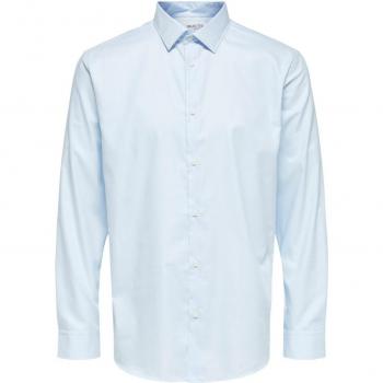 Camicia A Maniche Lunghe Slim Selected Ethan Blu Chiaro 3XL