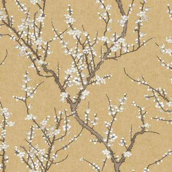 Sakura Tree Yellow Non-Woven Wallpaper Roll