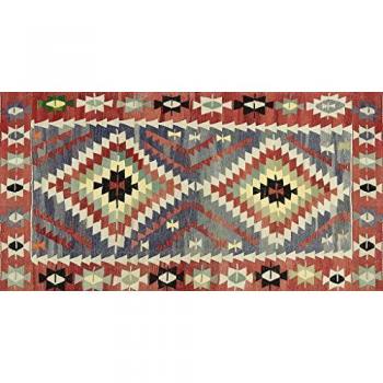 Alfombra Vinilo Kilim Rombos para Salón y Hogar 52x100 cm
